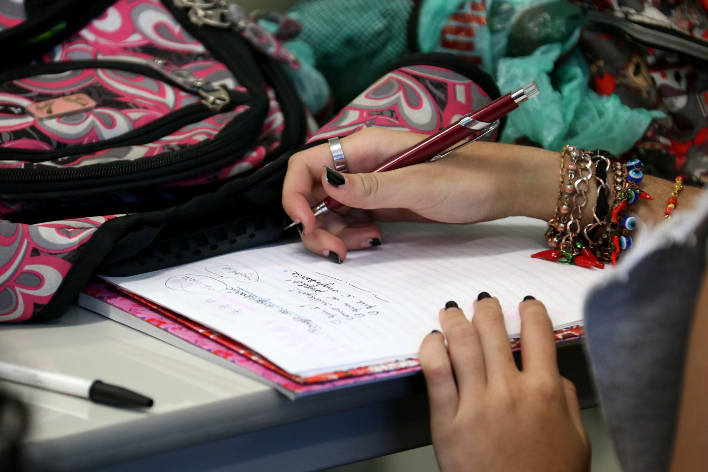 Alunos da rede pública Escola Estadual Anecondes Alves Ferreira da cidade de Diadema, na sala de aula da POLI, na USP - Cecília Bastos/USP Imagem