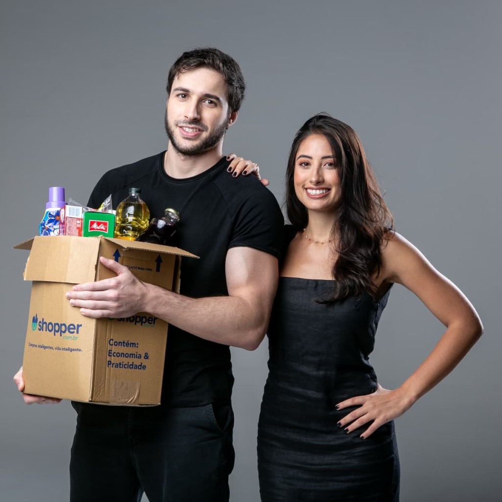 Fábio Rodas (CEO) e Bruna Vaz (COO) da Shopper - Divulgação