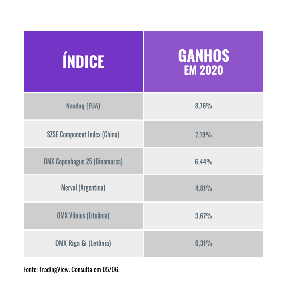 Você vai se surpreender com as bolsas que acumularam ganhos em 2020 Você vai se surpreender com as bolsas que acumularam ganhos em 2020