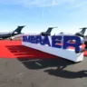 Funcionários ajeitam letreiro da Embraer (EMBR3) durante exposição em Las Vegas - David Becker, para a agência Reuters