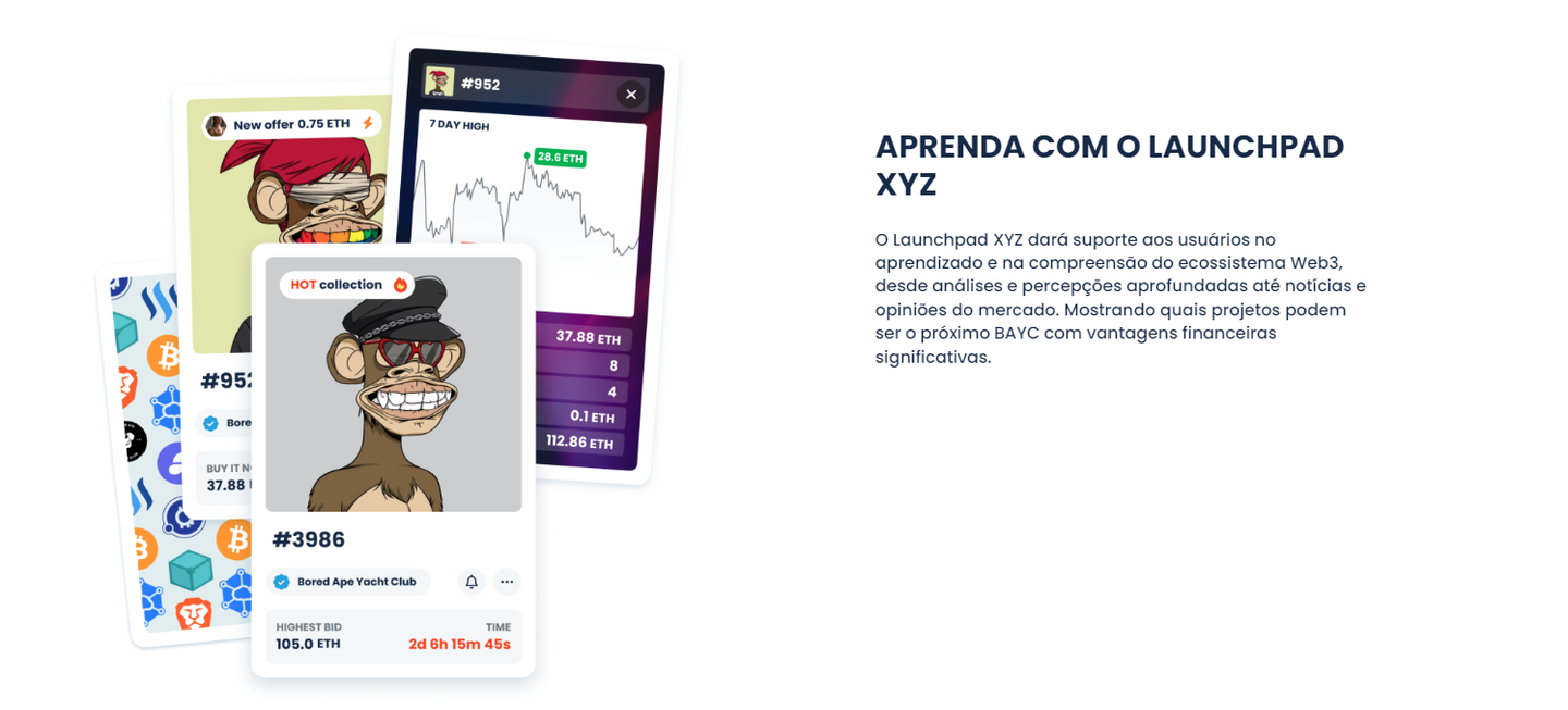 Quer achar o próximo BAYC ou CryptoPunks? Descubra novos NFTs para com Launchpad.xyz Quer achar o próximo BAYC ou CryptoPunks? Descubra novos NFTs para com Launchpad.xyz