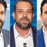 Nunes, Boulos e Marçal lideram a disputa pela Prefeitura de São Paulo segundo Datafolha. | (Divulgação e TV Globo)