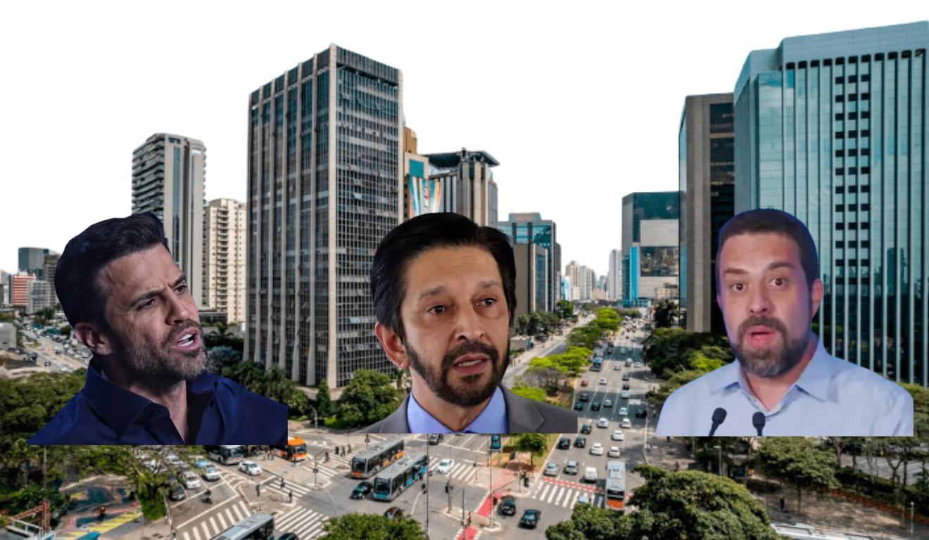 Marçal, Nunes e Boulos lideram as intenções de voto para a prefeitura de São Paulo, aponta pesquisa. | (Montagem / SM)