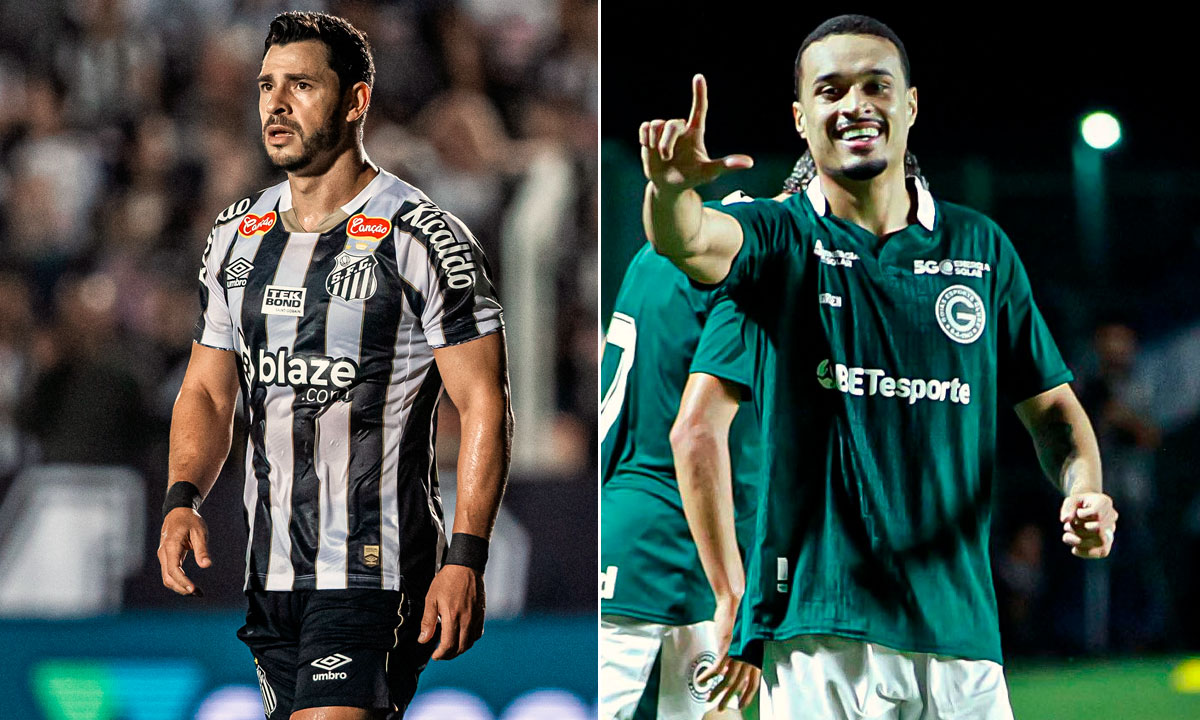 Santos x Goiás | Foto/Raul Baretta/ Santos / Rosiron Rodrigues/Goiás EC