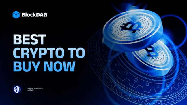 Ilustração representando as melhores criptomoedas para comprar em 2025, incluindo BlockDAG, Avalanche, Ripple e Bittensor.