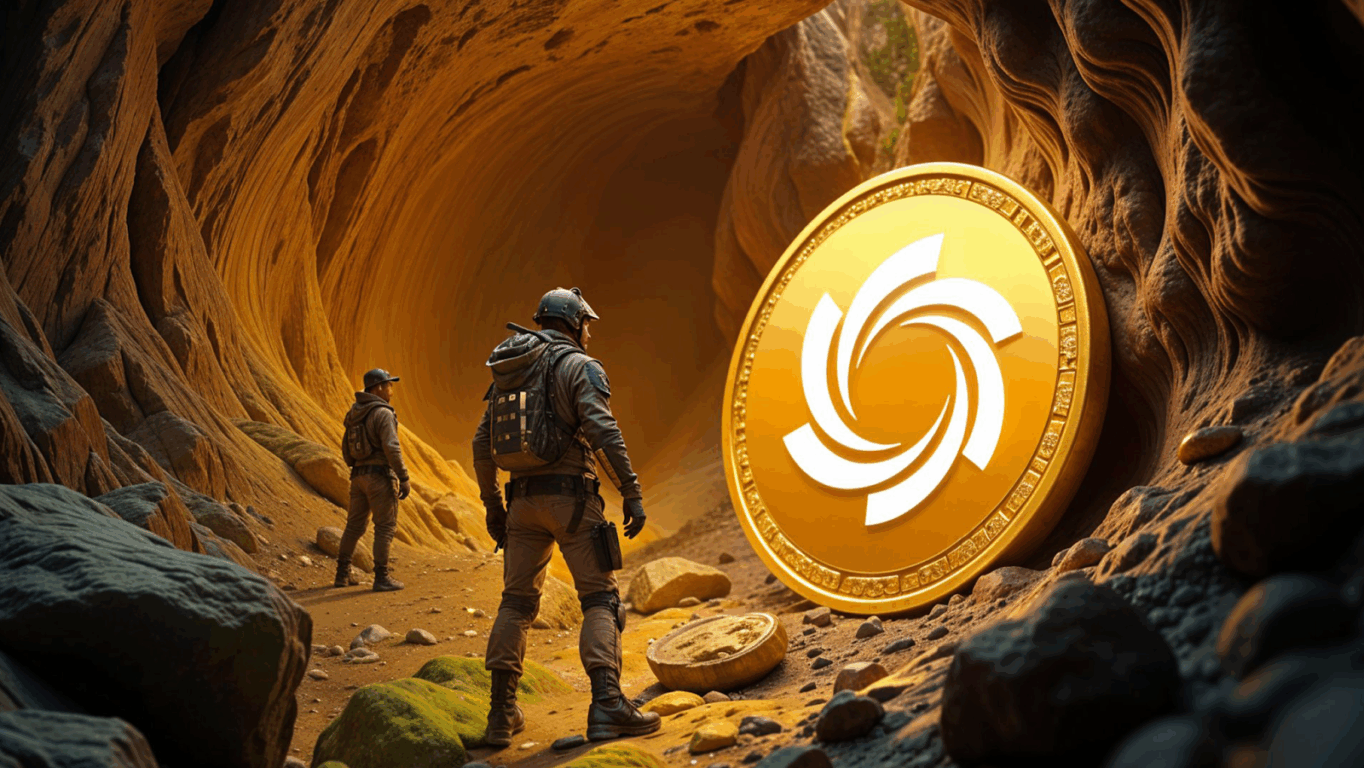 A logo da Ozak AI em um fundo digital futurista, com um gráfico de crescimento ascendente, representando o sucesso da pré-venda e o potencial de lucro para investidores.