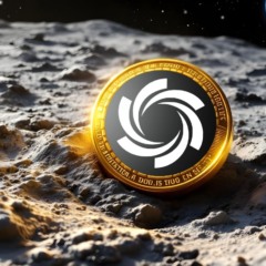 Moeda digital Ozak AI em destaque na lua, ilustrando o crescimento esperado do token $OZ no mercado cripto até 2025.
