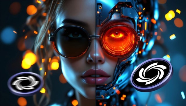 Logotipo da Ozak AI ao lado dos símbolos da Solana e da Avalanche, representando a disputa no mercado cripto global estimado em US$ 4 trilhões até 2025.