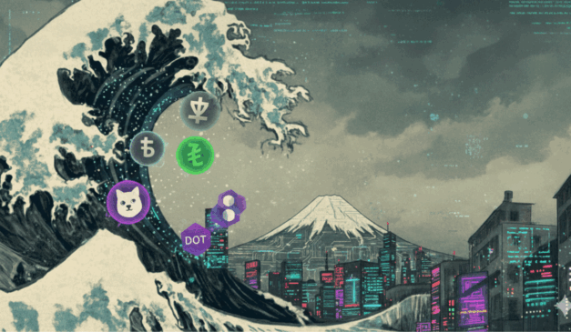Ilustração de Bitcoin caindo enquanto Hyperliquid ganha destaque no mercado de criptomoedas