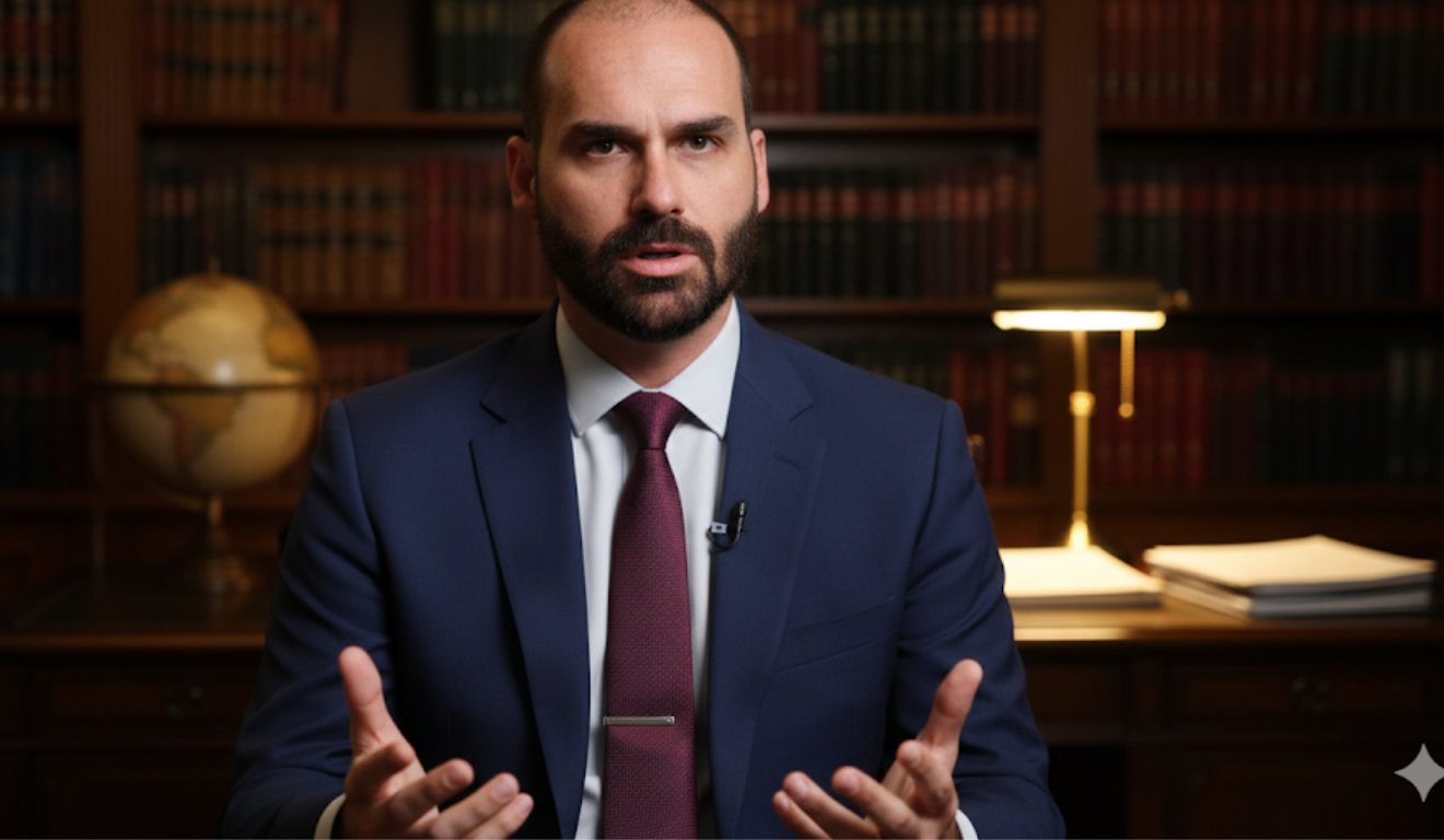 Eduardo Bolsonaro é denunciado pela PGR por coação no processo que condenou Jair Bolsonaro.