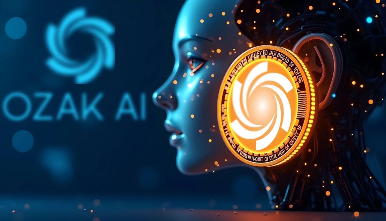 Representação futurista da Ozak AI com token digital laranja em destaque, simbolizando inteligência artificial e blockchain. Representação futurista da Ozak AI com token digital laranja em destaque, simbolizando inteligência artificial e blockchain.
