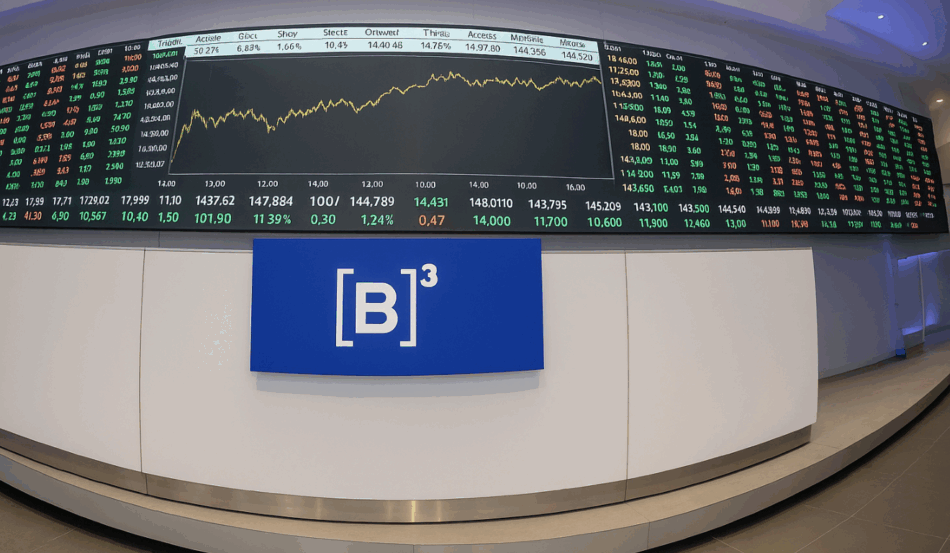 Ibovespa estável em 145.600 pontos na Bolsa de Valores brasileira após semana de recordes.