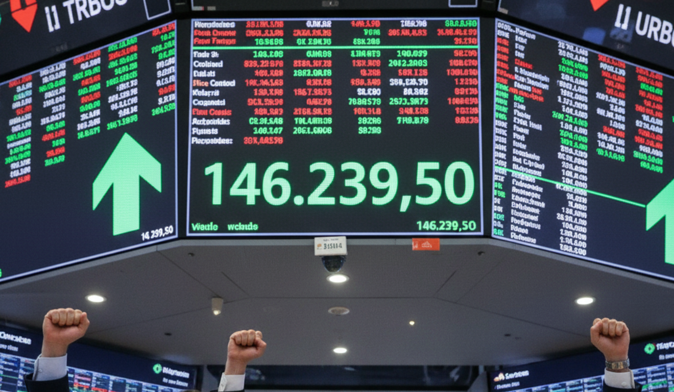 Ibovespa atinge 146 mil pontos após corte do Fed