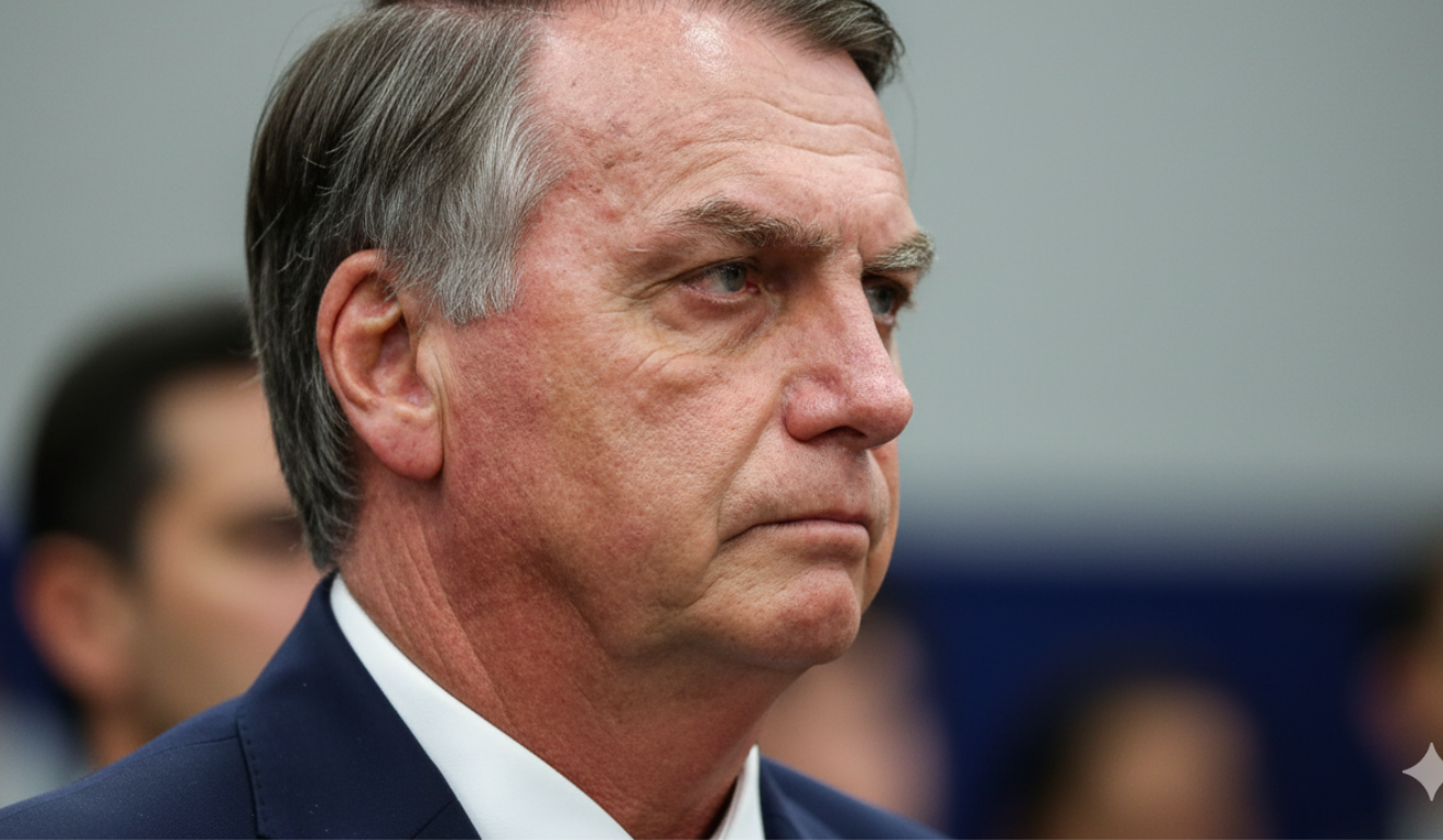 Ex-presidente Jair Bolsonaro durante sessão, em destaque após condenação homologada pelo STF