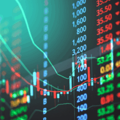 Painel financeiro exibe variação do Ibovespa, dólar e política monetária do Fed.
