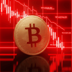 Gráfico do Bitcoin em queda em outubro de 2025, com destaque para o ETF de Bitcoin COIN11 da B3.