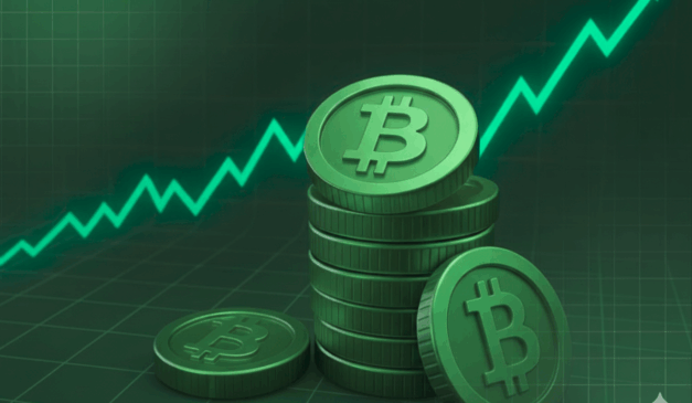 gráfico do preço do Bitcoin em alta com dólar em queda e projeção para US$ 124 mil gráfico do preço do Bitcoin em alta com dólar em queda e projeção para US$ 124 mil