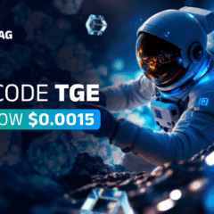 Astronauta representando o lançamento da cripto BlockDAG com código TGE e preço de entrada a $0,0015.