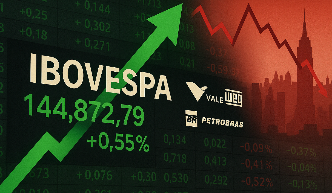 Ibovespa hoje em alta, com Vale, WEG e Petrobras entre destaques, dólar a R$ 5,397 e DIs em queda.