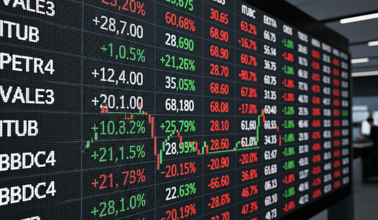 Painel do Ibovespa em queda com destaque para Vale; dólar a R$ 5,39.