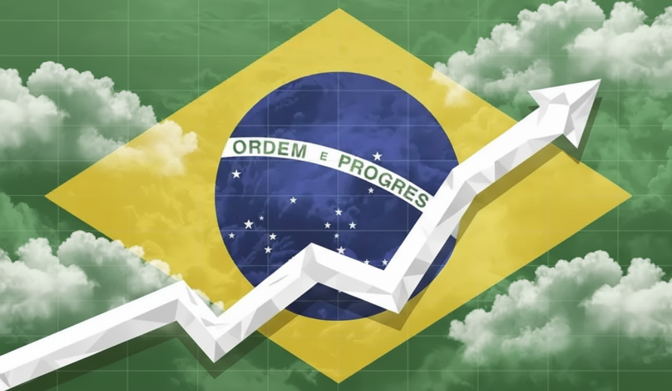 Gráfico de mercado financeiro mostrando variação do Ibovespa e oportunidades no Brasil.