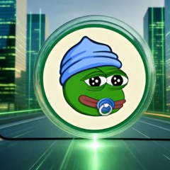 Imagem do token Little Pepe com fundo urbano futurista, simbolizando o crescimento das meme coins com utilidade real e base na blockchain Ethereum em 2025.