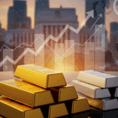 Barras de ouro e prata em alta recorde acima de US$ 4.300 com tensão em Nova York.