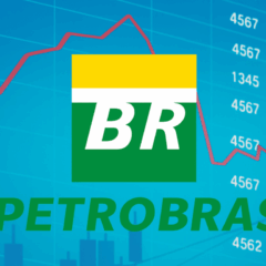Gráfico do preço do petróleo em queda com destaque para WTI a US$ 58,90