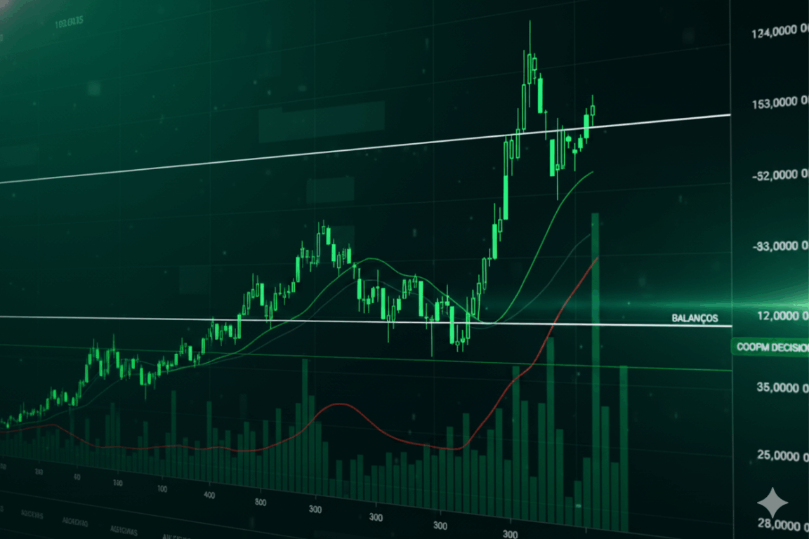 Ibovespa em alta acima dos 153 mil pontos, recorde histórico impulsionado por Vale e Petrobras. Ibovespa em alta acima dos 153 mil pontos, recorde histórico impulsionado por Vale e Petrobras.
