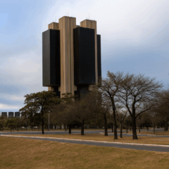 Edifício do Banco Central do Brasil visto à distância.