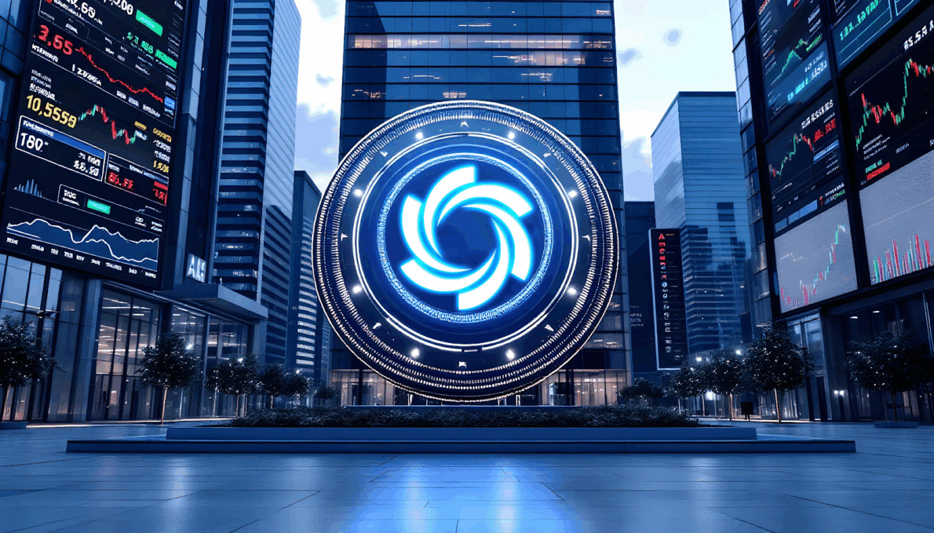 Símbolo digital do Ozak AI no centro de distrito financeiro com telas exibindo gráficos de mercado, representando inovação em inteligência artificial e blockchain em 2025. Símbolo digital do Ozak AI no centro de distrito financeiro com telas exibindo gráficos de mercado, representando inovação em inteligência artificial e blockchain em 2025.