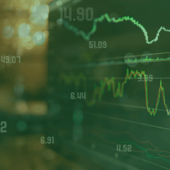 Gráfico de linhas em verde indicando movimento de alta do Ibovespa Hoje ao se aproximar dos 164 mil pontos.