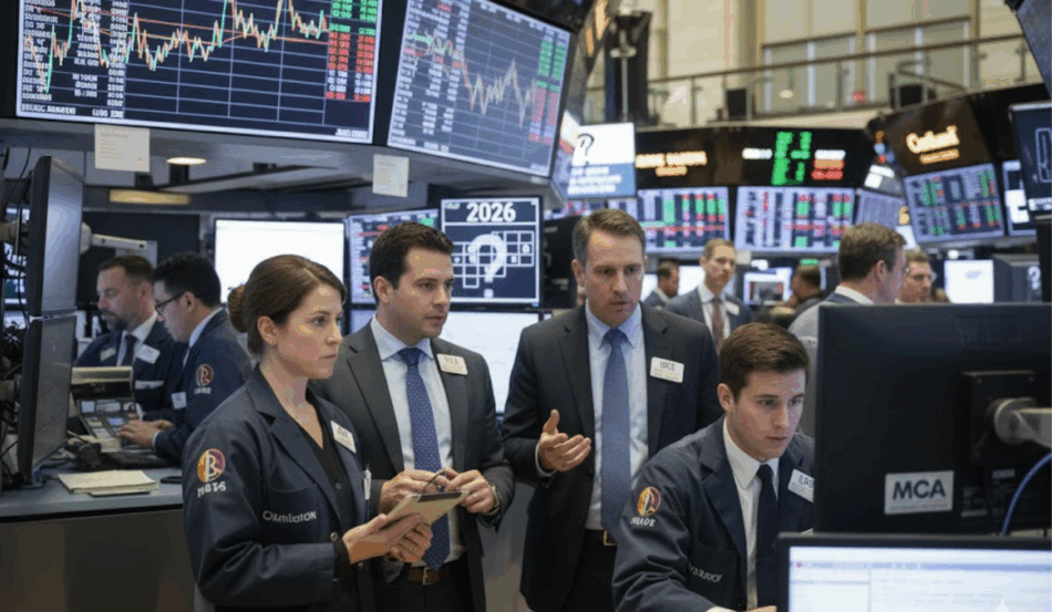 Operadores na Bolsa de Nova York monitoram telas em meio a incertezas do mercado