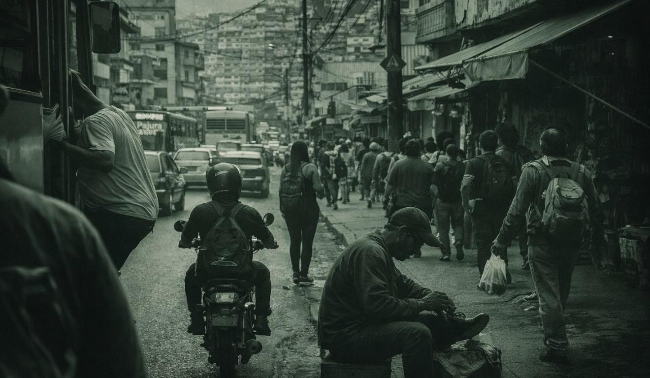 Cena do cotidiano urbano da América Latina em contexto econômico e financeiro