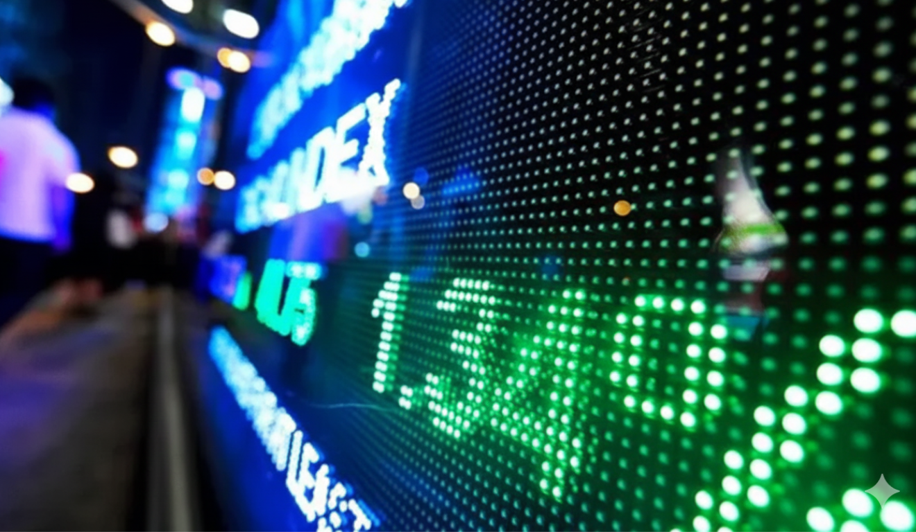 Painel eletrônico da Bolsa de Valores representa a alta do Ibovespa hoje. Painel eletrônico da Bolsa de Valores representa a alta do Ibovespa hoje.