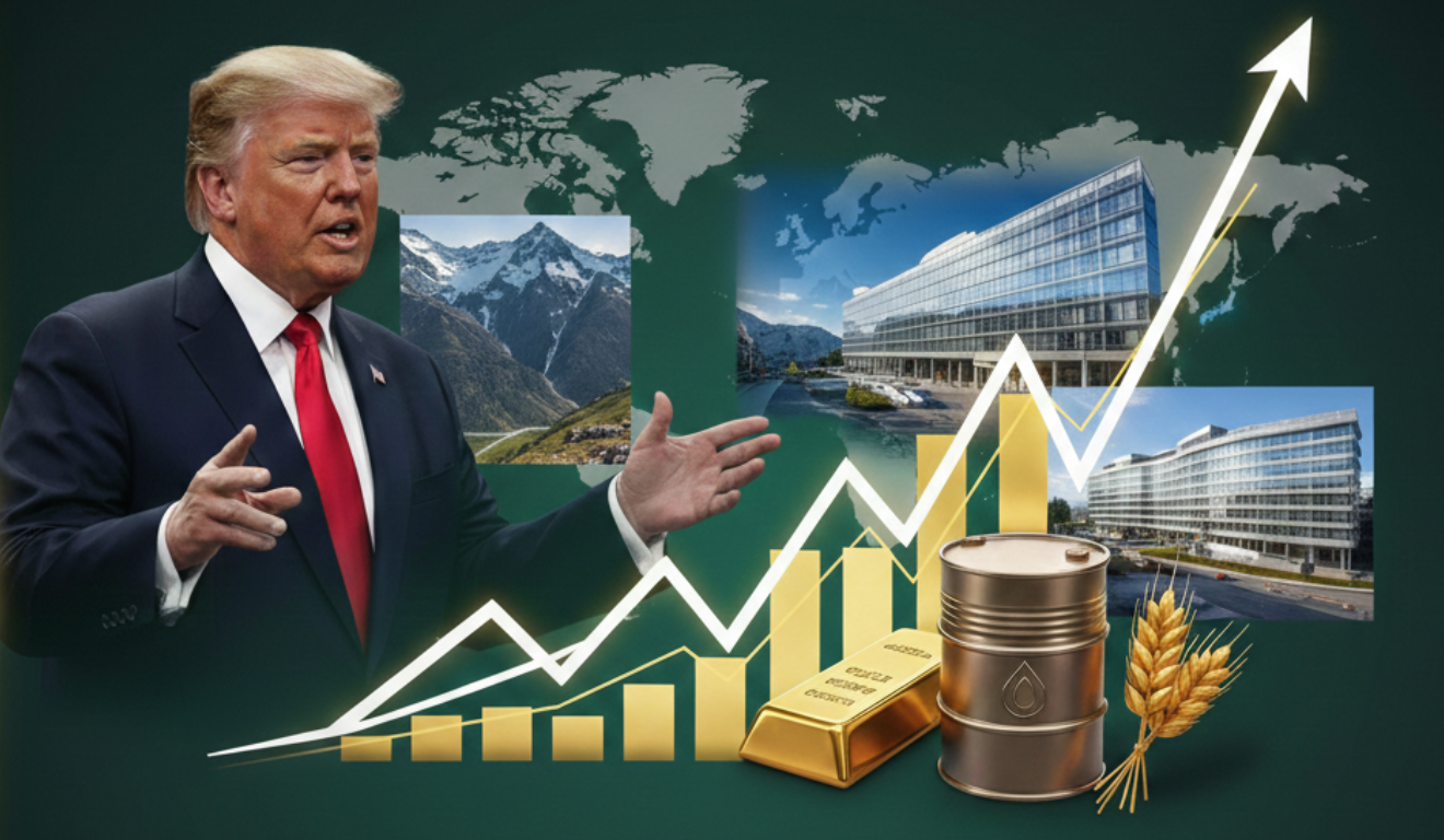 Ibovespa hoje em recorde histórico com Trump, gráfico de alta e commodities ao fundo Ibovespa hoje em recorde histórico com Trump, gráfico de alta e commodities ao fundo