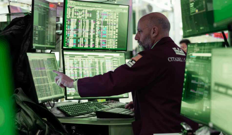 Traders em bolsa representam a resiliência do mercado financeiro global.