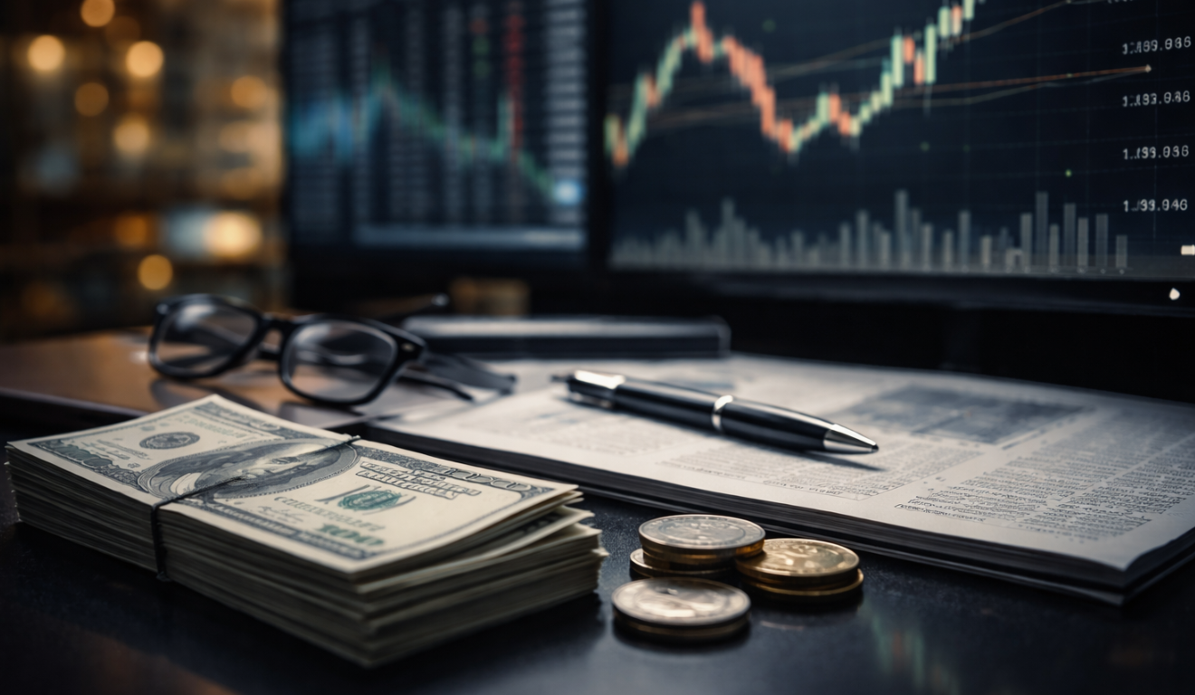 Mercado financeiro global com gráficos e ativos em ambiente corporativo Mercado financeiro global com gráficos e ativos em ambiente corporativo