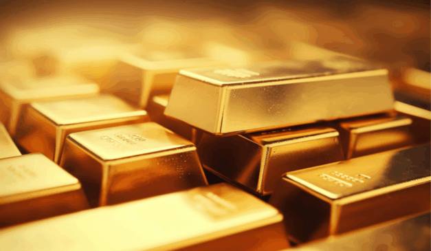 Barras de ouro simbolizando reserva de valor em um cenário econômico global instável