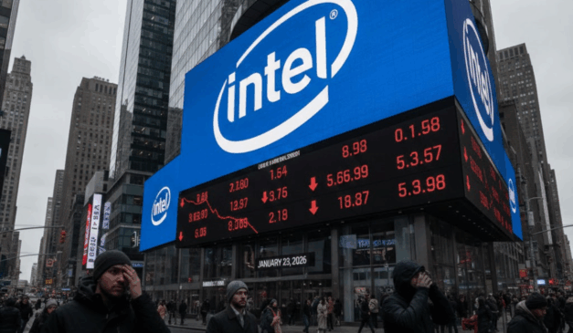 Futuros de Wall Street em queda com ações da Intel e risco geopolítico